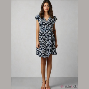 Lilly Pulitzer Arina Wrap Mini Dress size 2 Blue Tie Silk Cotton